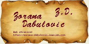 Zorana Dabulović vizit kartica